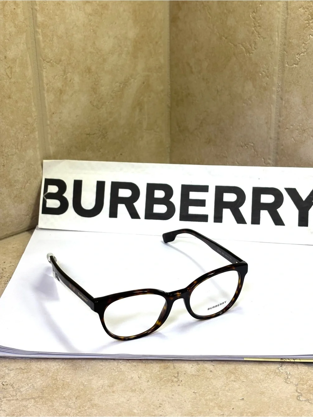 New Burberry B2315 3002 Unisex Tortoiseshell Brown Optical Glasses